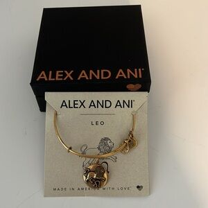 NWT ALEX and ANI gold tone LEO charm bracelet